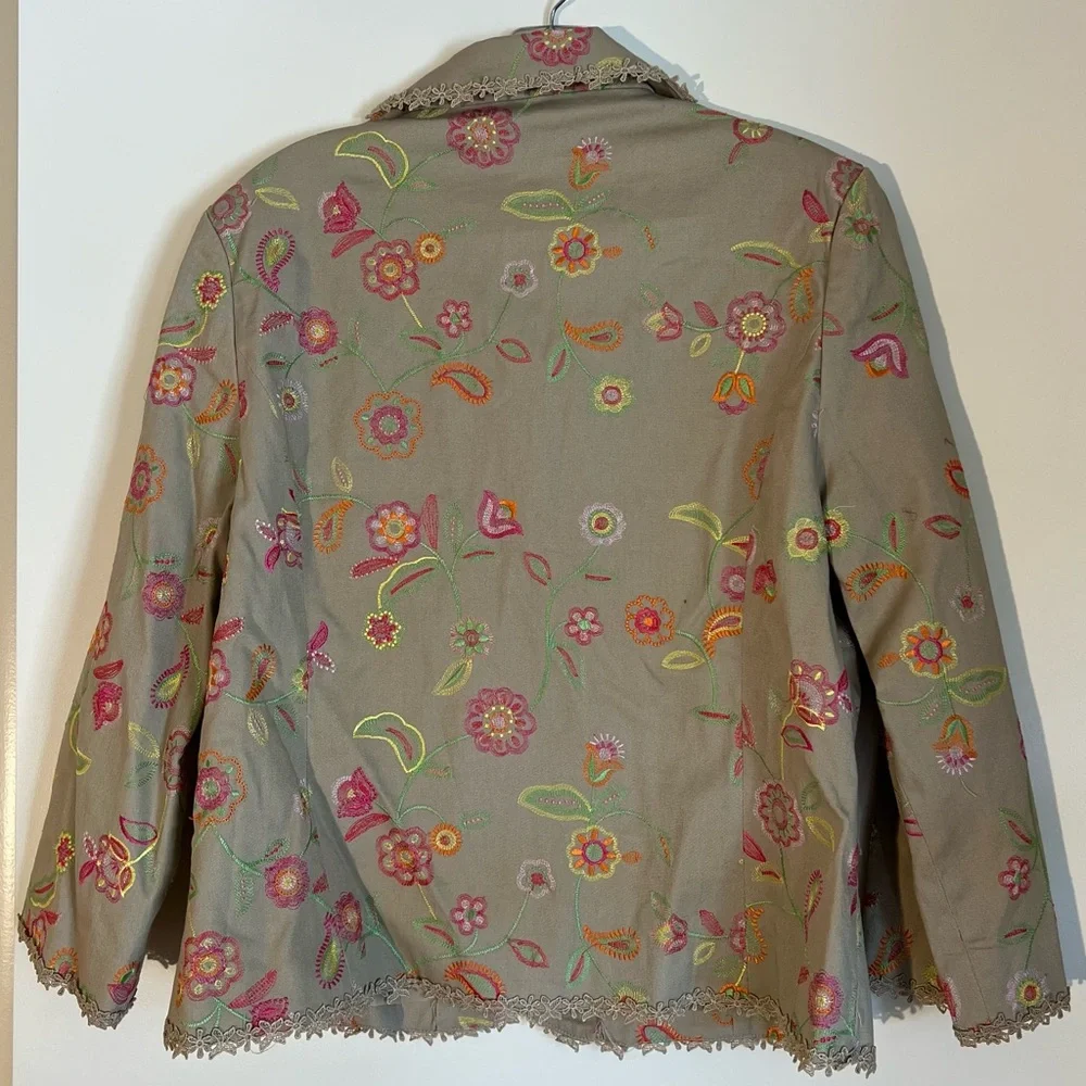 Silk Land floral blazer jacket size medium - Picture 2 of 3